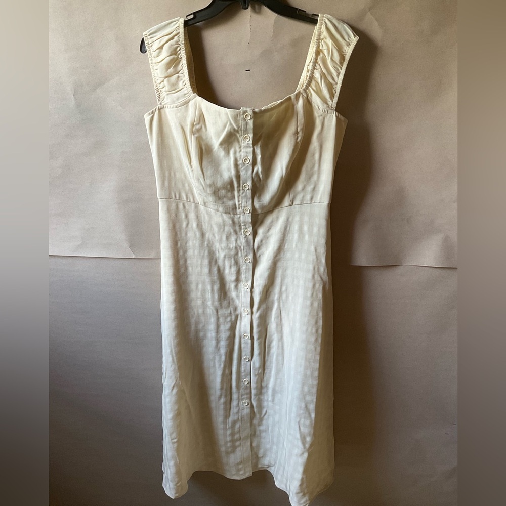 Oak & Trellis Cream Sleeveless Button-Down Dress. Size XL NWT